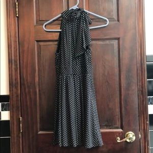 Black polka dot flowy dress